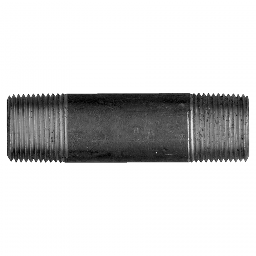 1/2" X 7" Black Steel Pipe Nipple (10 Pack) – Malleable Iron Fitting – BLN-0560