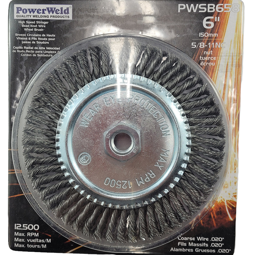 Power Weld Stringer Bead Knot Wire Wheel Brush - 6"