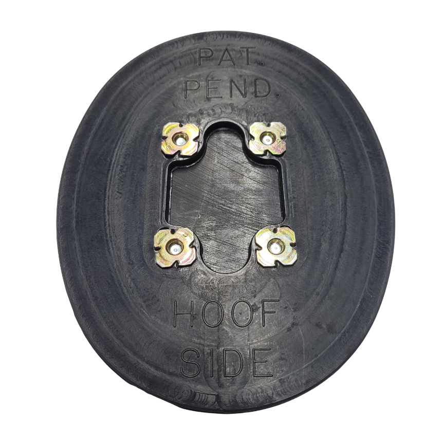 Castle Plastics large hospital pad plate for hoof care, featuring a removable plate and sturdy plastic construction.