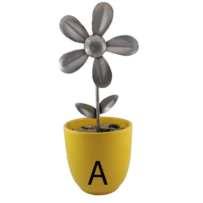 Handcrafted Metal Flower in a Pot