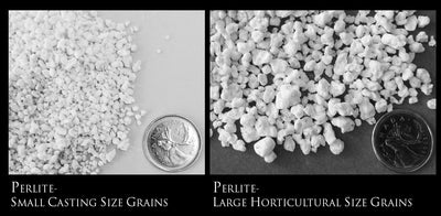 Perlite small and large grain sizes compared, for casting and horticultural purposes respectively @ Canadian Forge