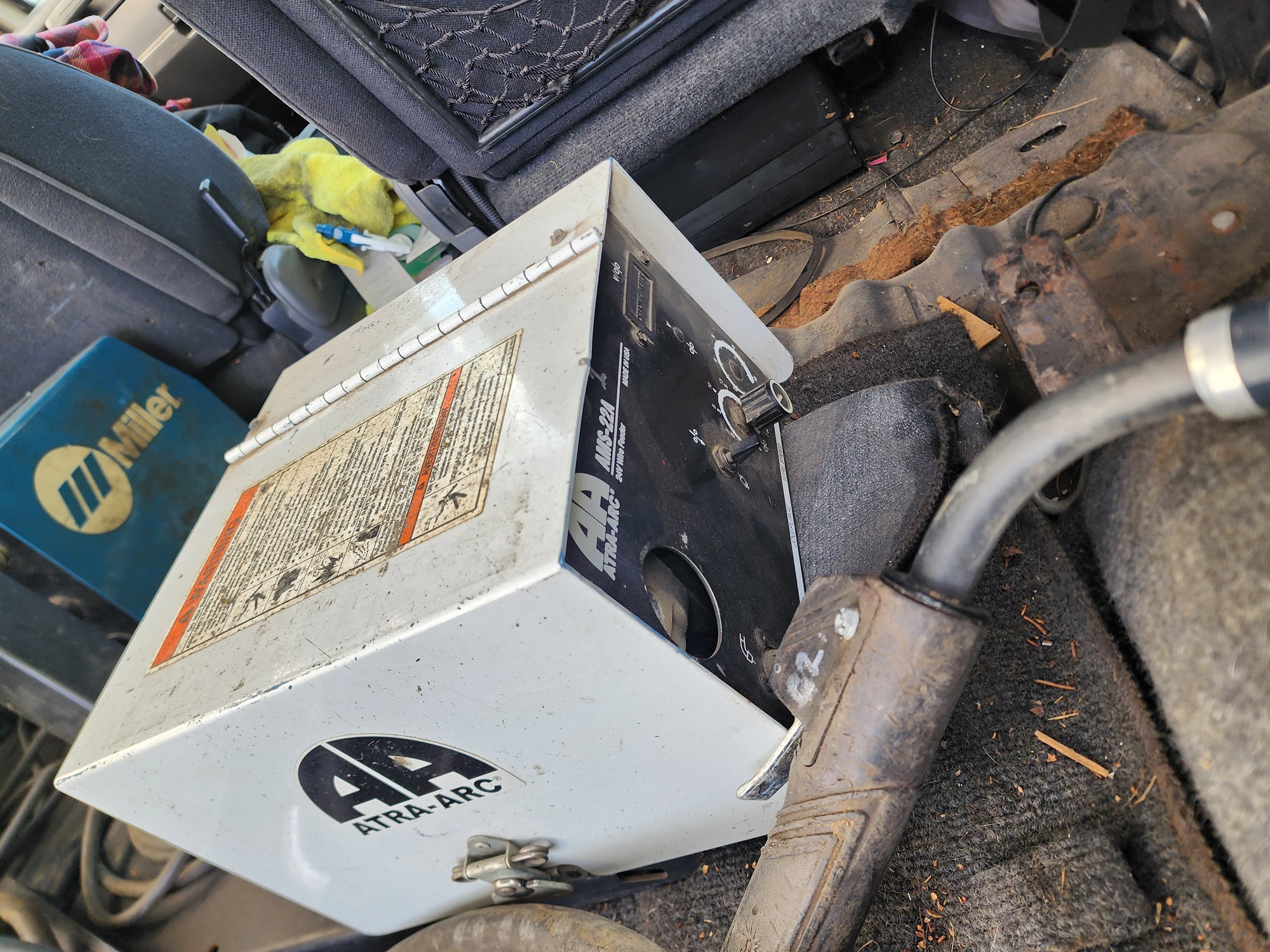 Skid of 5 used welding wireline Feeders.  4 Miller & 1 other.