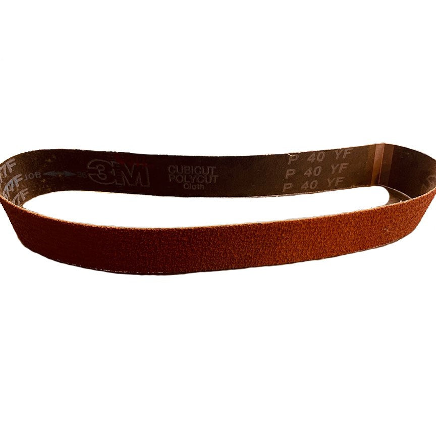 3M Cubicut Polycut 577F sanding belt, 2-inch by 36-inch size, 40 grit abrasive cloth, durable and professional-grade.