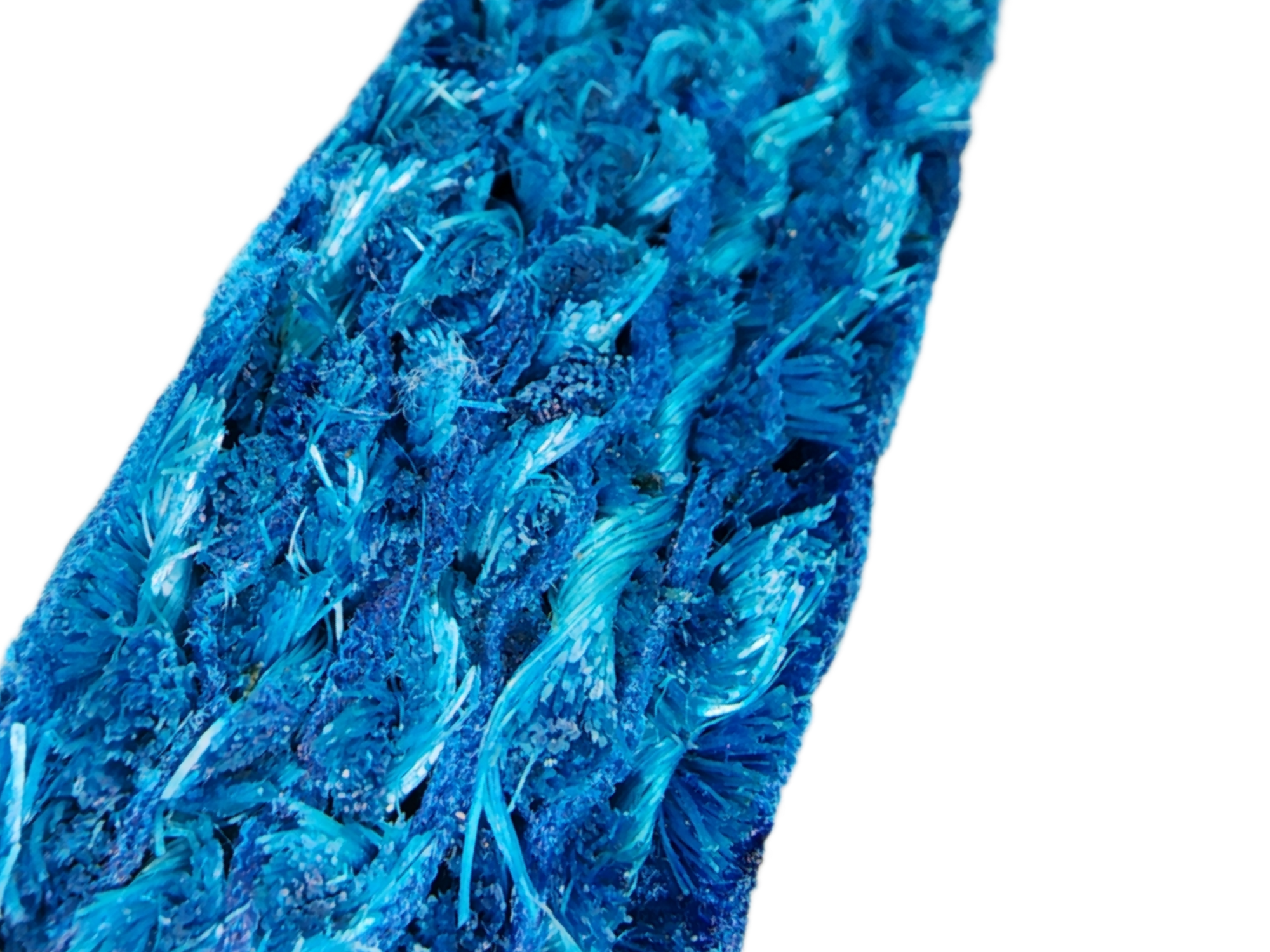 8" Diameter Blue Sisal Wheel with Measuring Tape Close up of Edge Fibers @ Canadian Forge