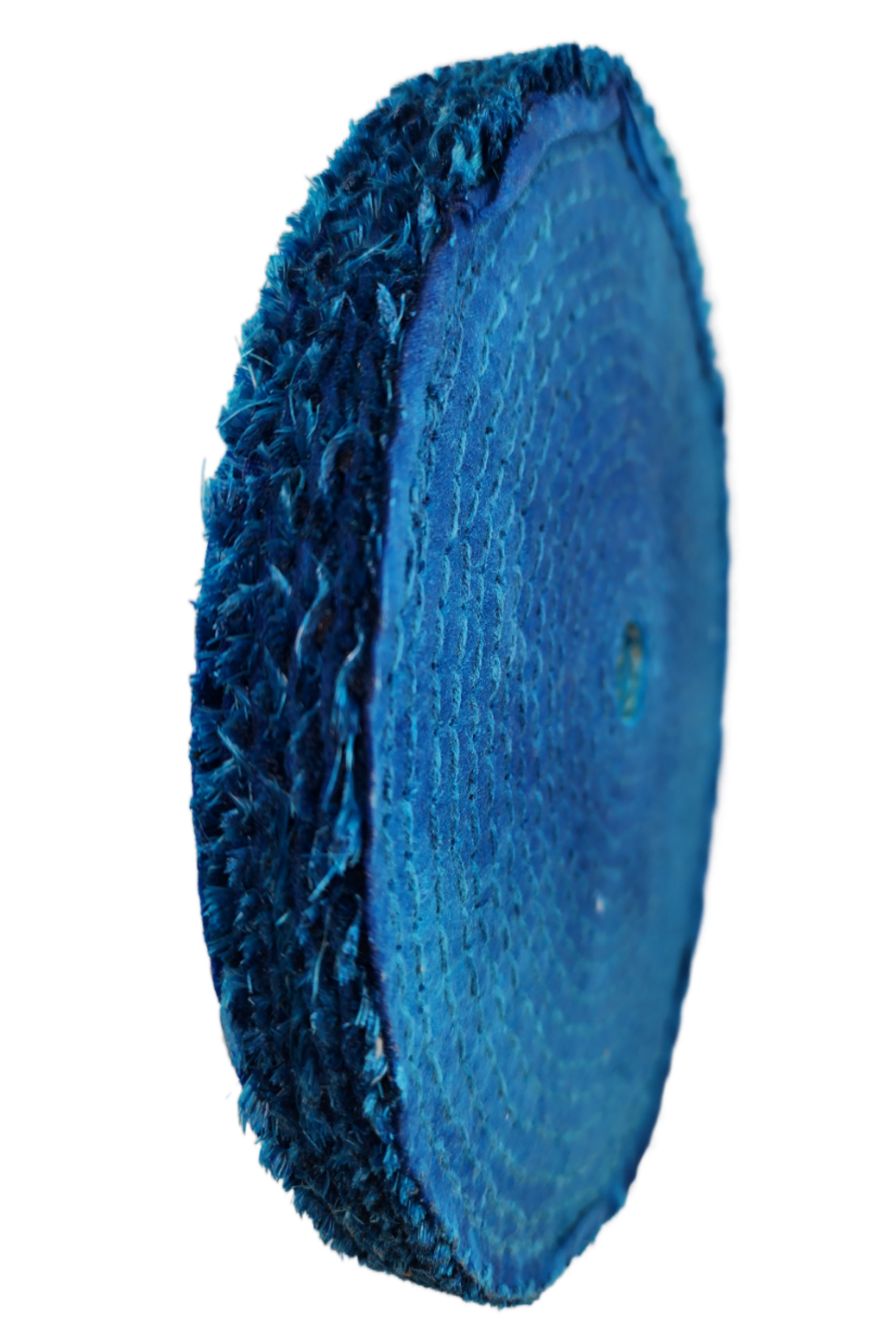 8" Diameter Blue Sisal Wheel Oblique Profile @ Canadian Forge